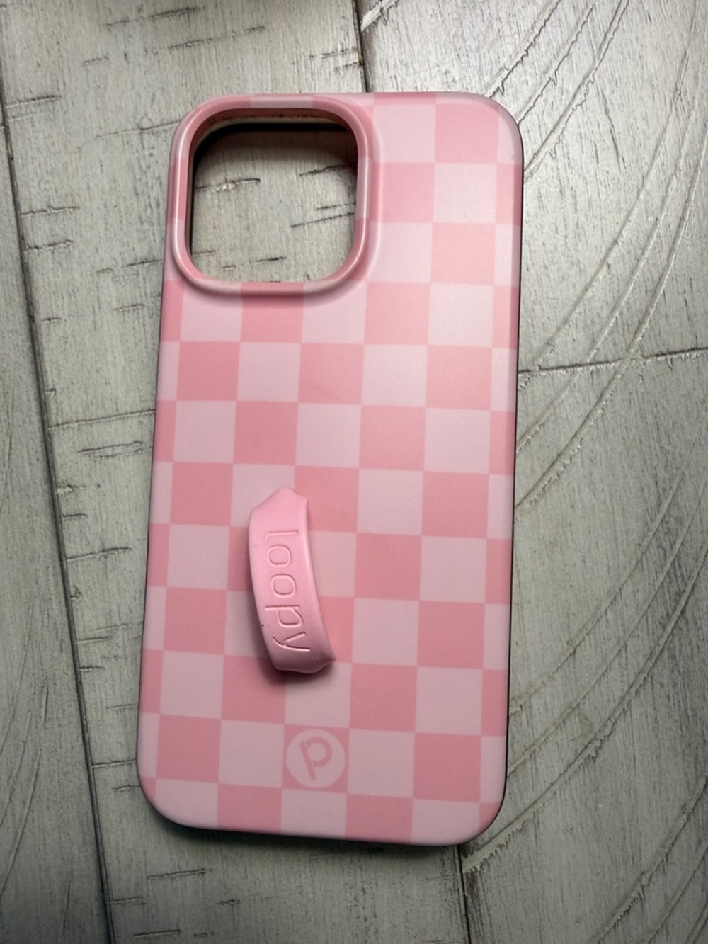 Loopy iPhone 16 pro max Case Pink Checkered